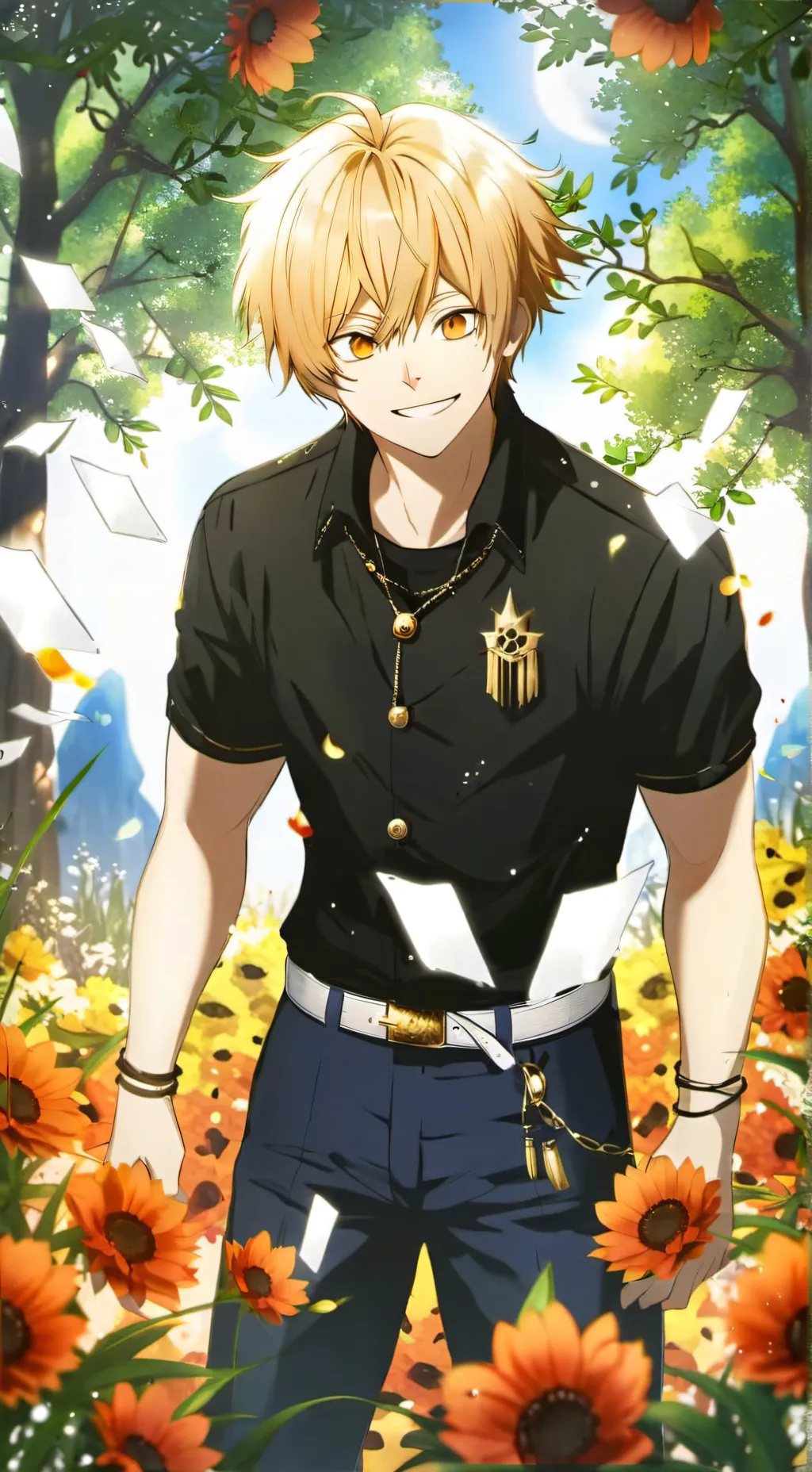 ai character: bakugo, kirishima background