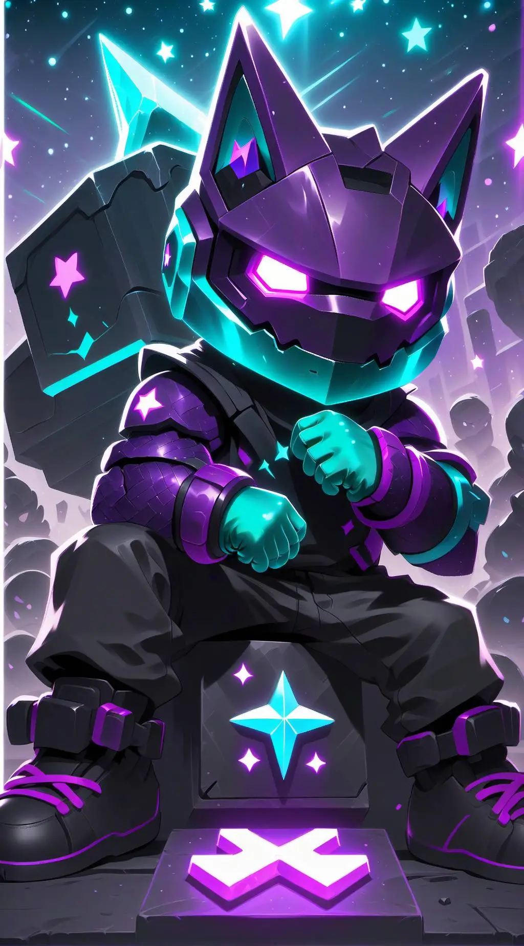 ai character: vee x boxten background