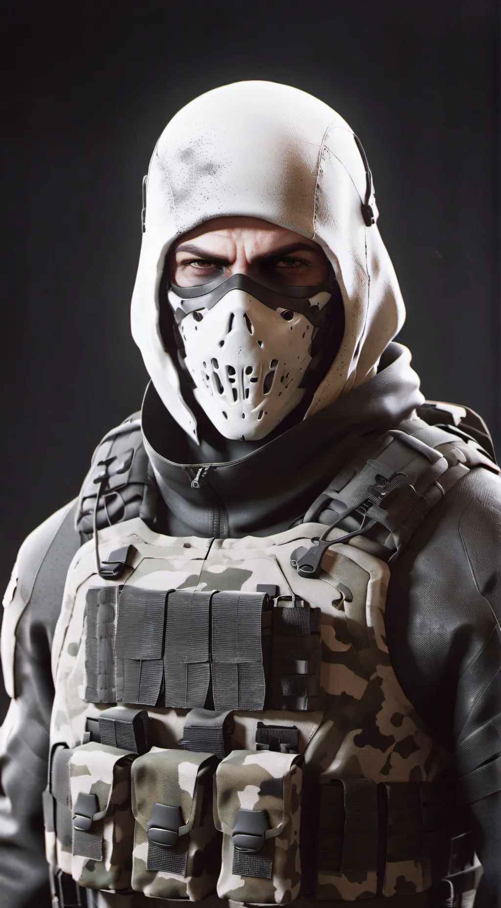 ai character: Ghost  background