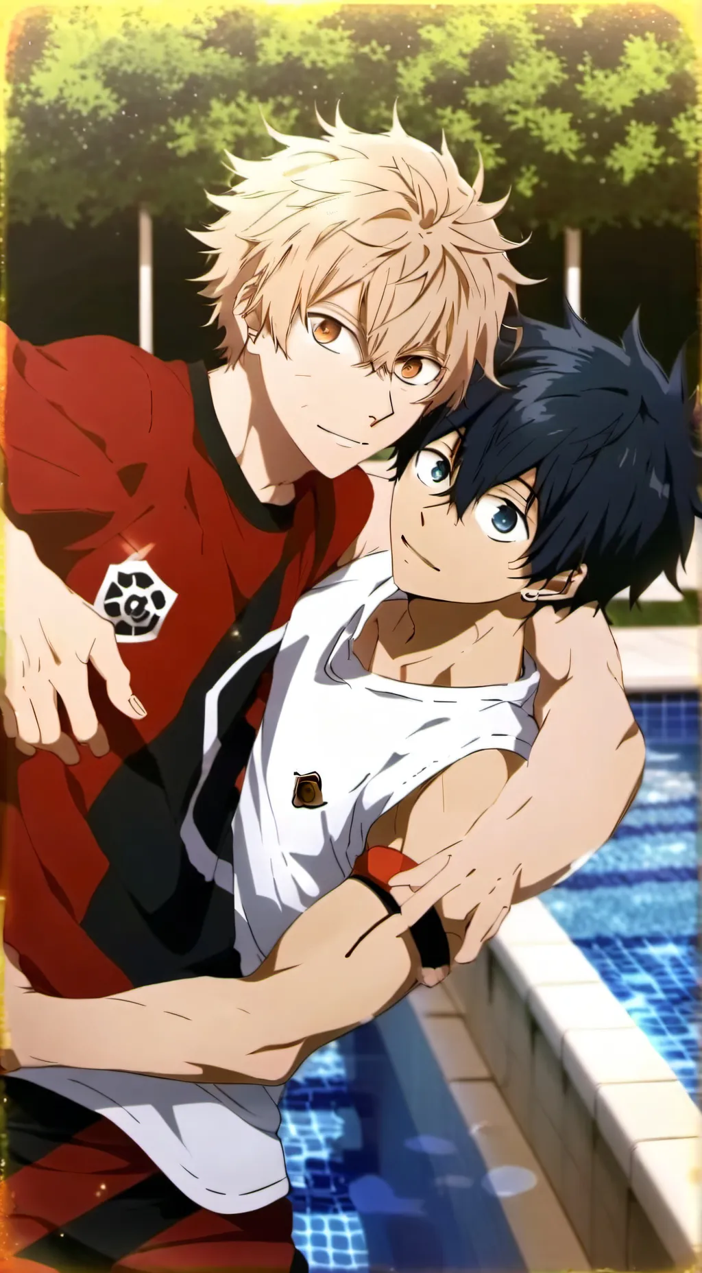 ai character: Mha Piscina background