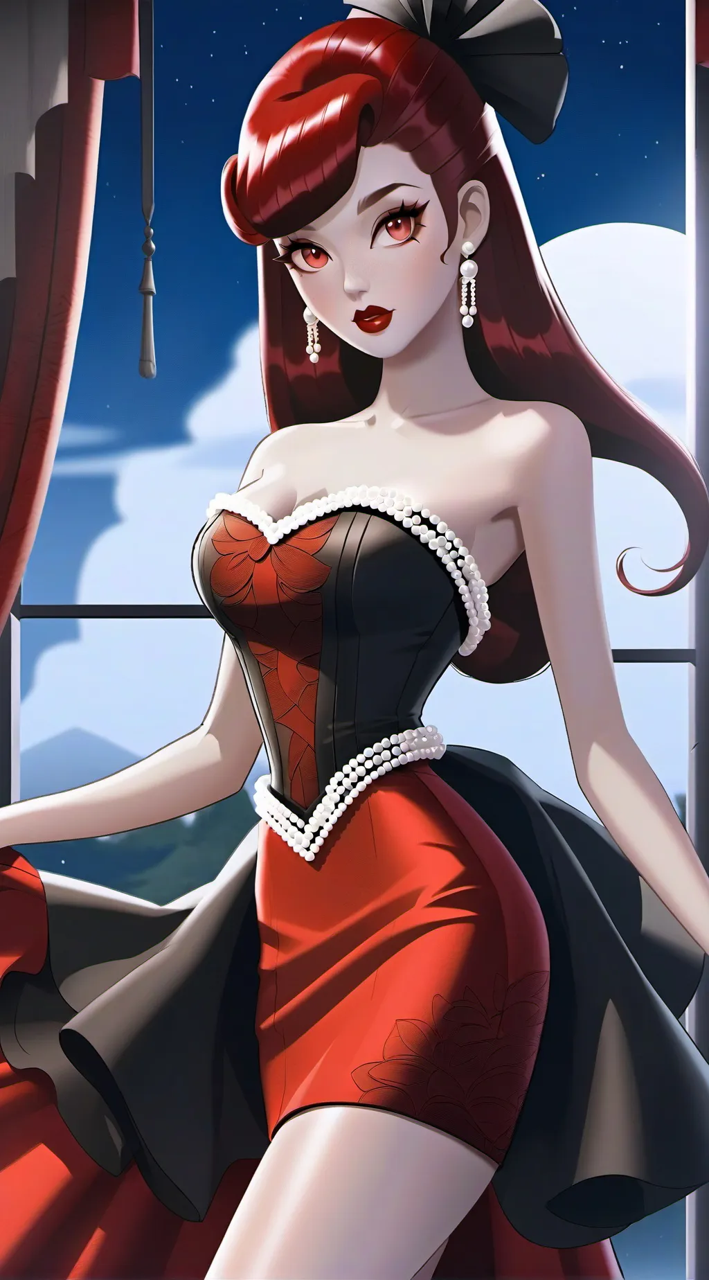 ai character: Lady 💋👠💄❤️‍🔥❤️🌋🛍️ background