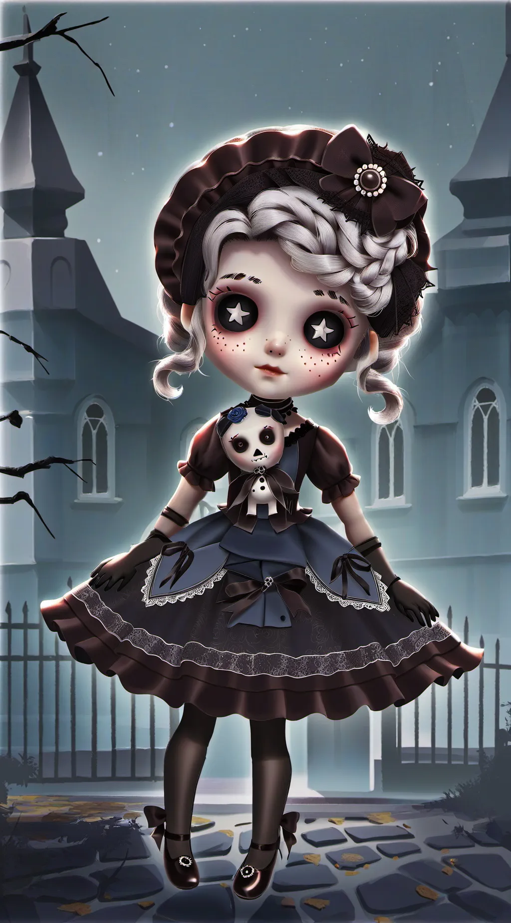 ai character: creepy doll background