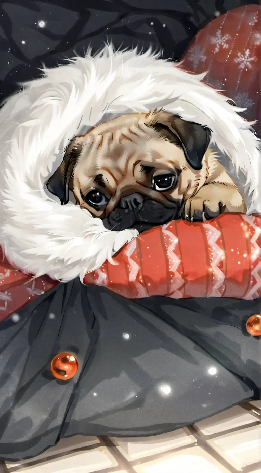 ai character: 🥰 Maggie -pug-🥰 background