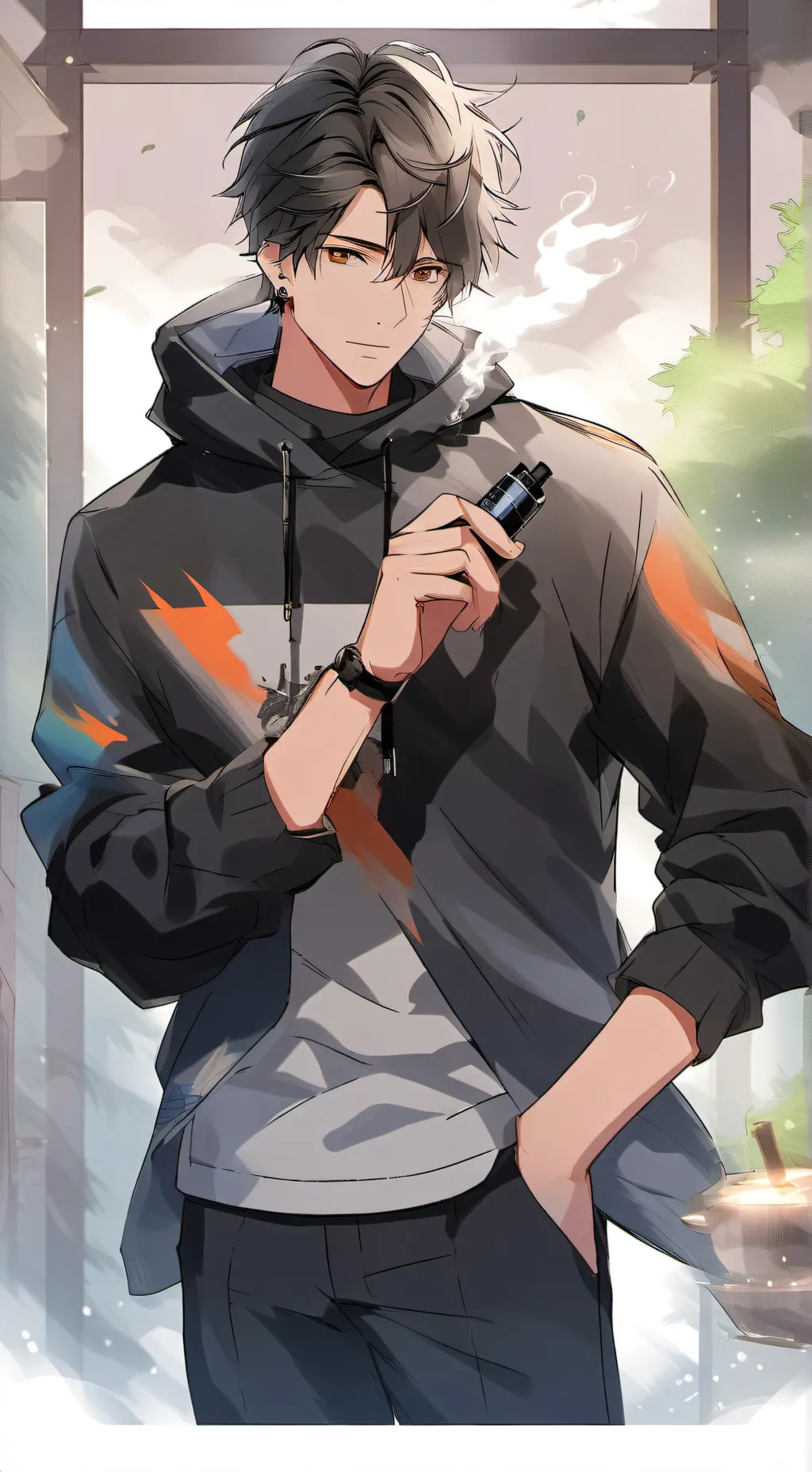 ai character: Leon  background