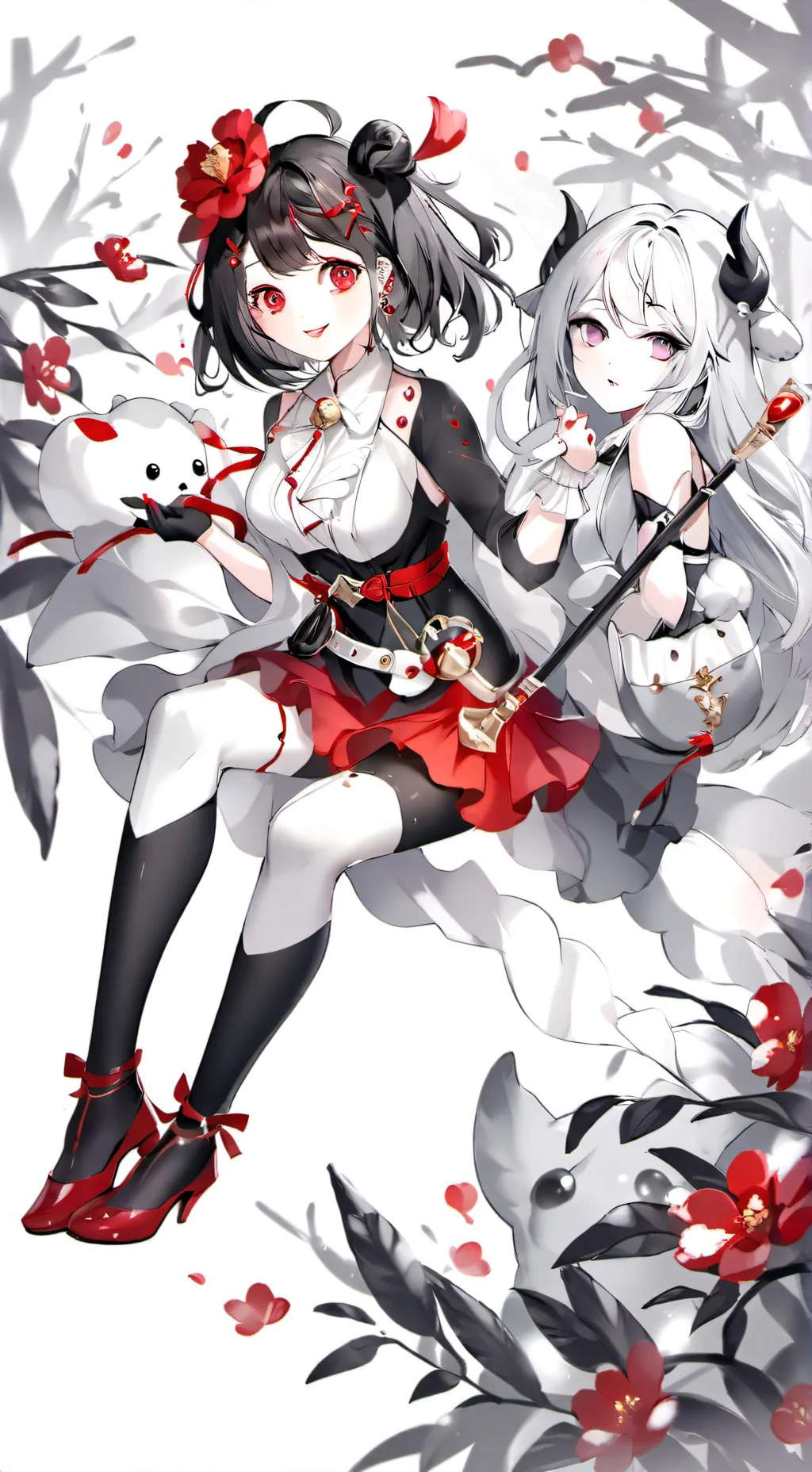 ai character: four girls  background