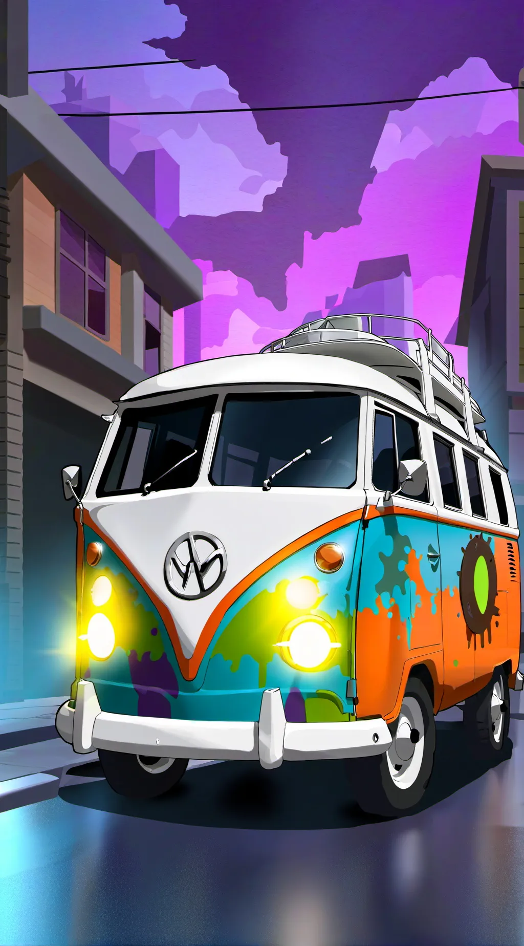 ai character: Mystery machine  background