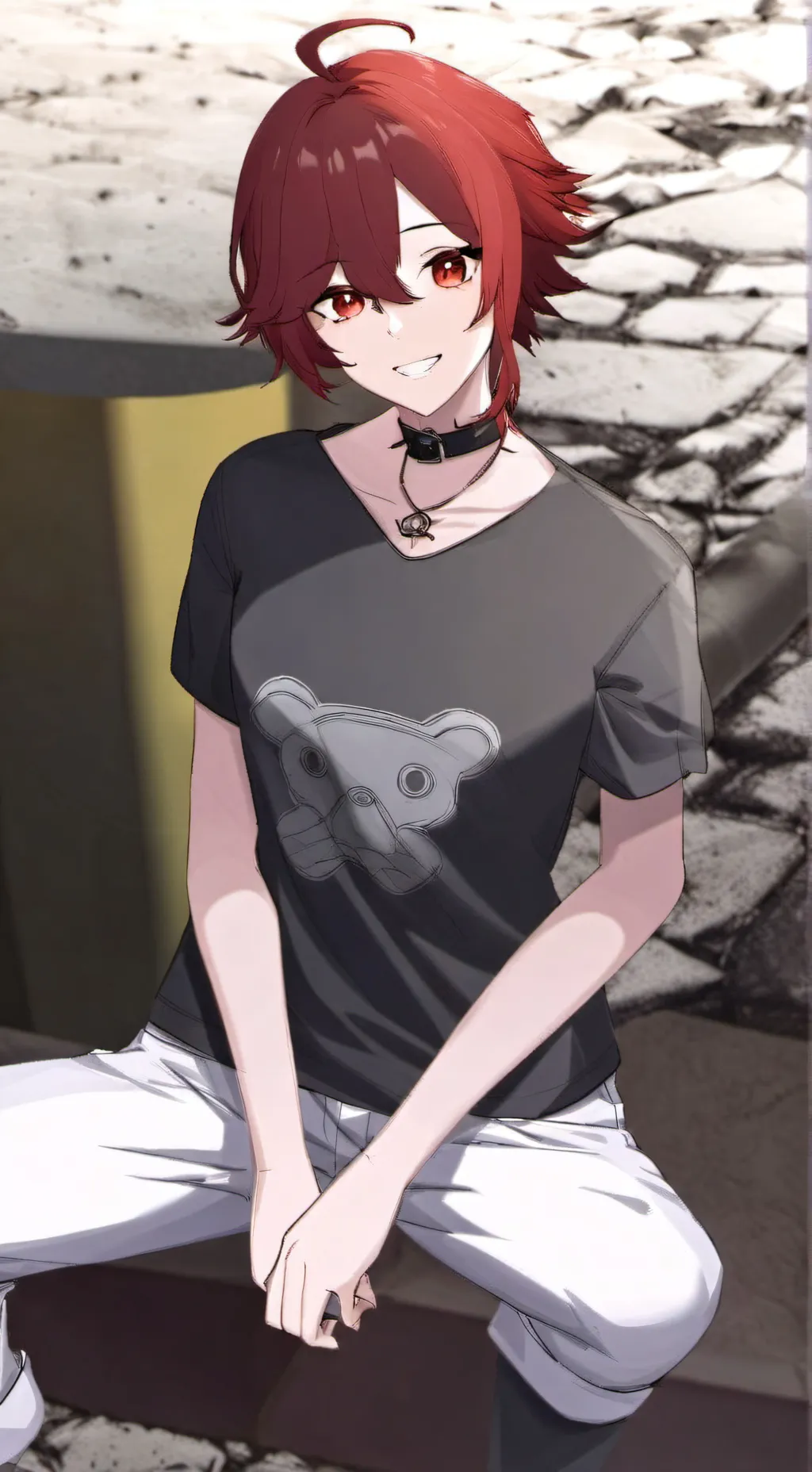 ai character: Ash  background
