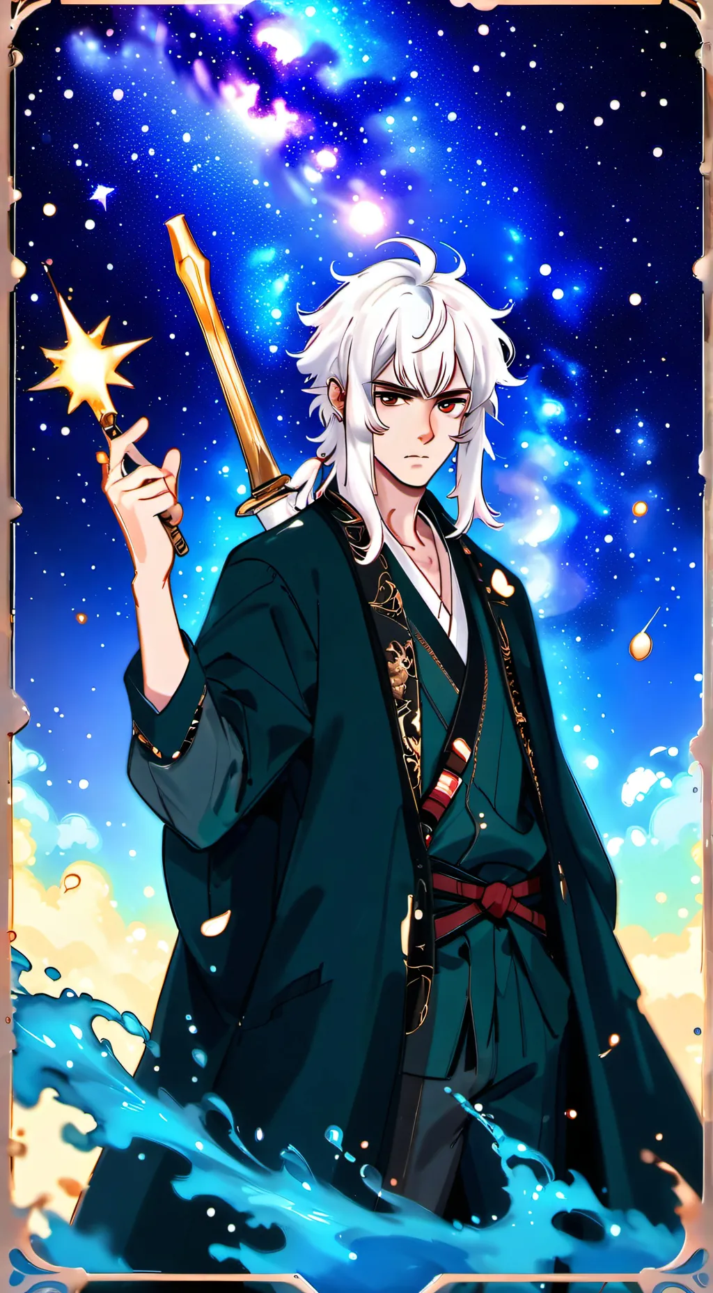 ai character: Stellar Swordsman background