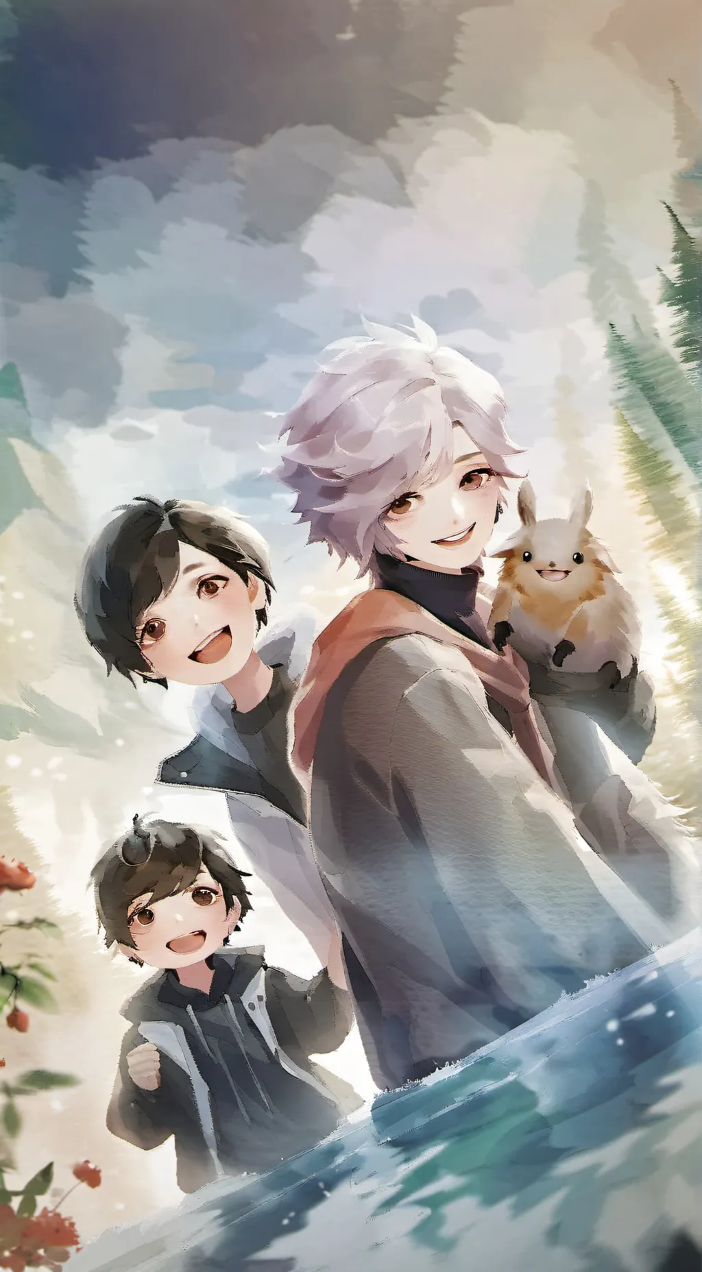 ai character: smiling Critters background