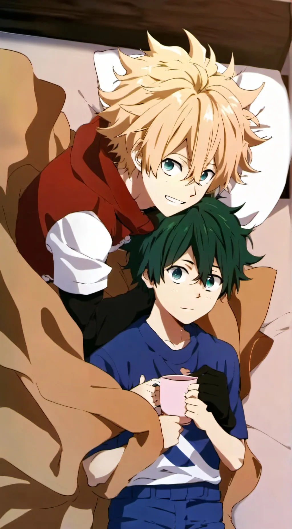 ai character: Deku X Bakugo background