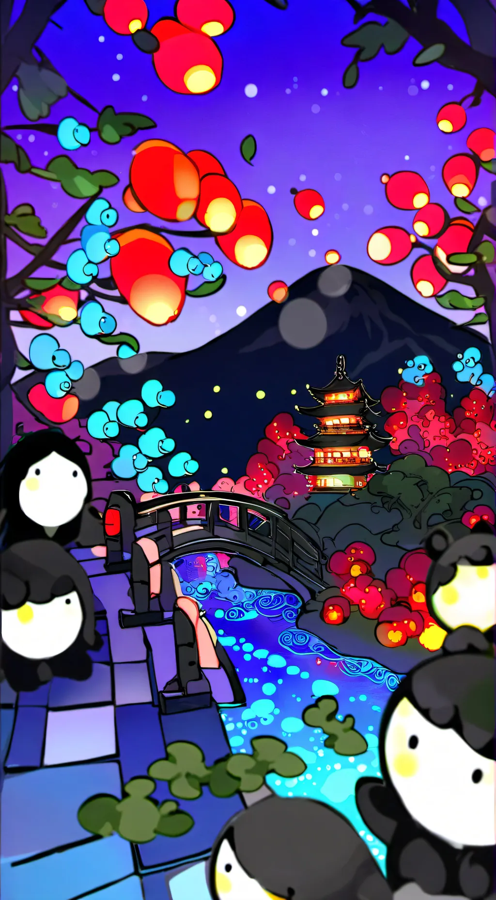 ai character: smiling Critters  background
