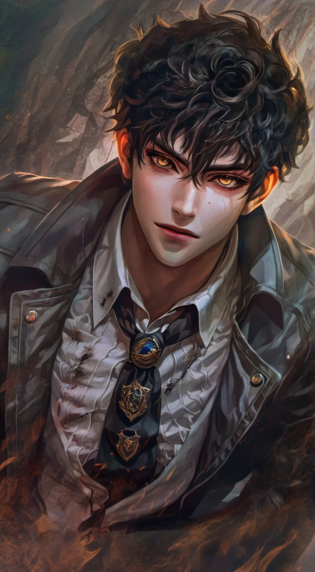 ai character: John Wilcoxson  background