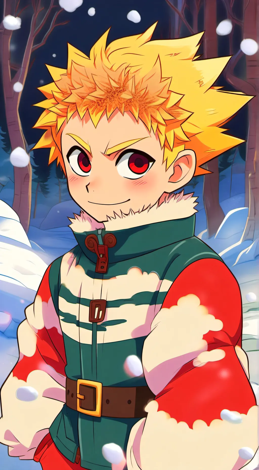 ai character: MHA•Snow Day background