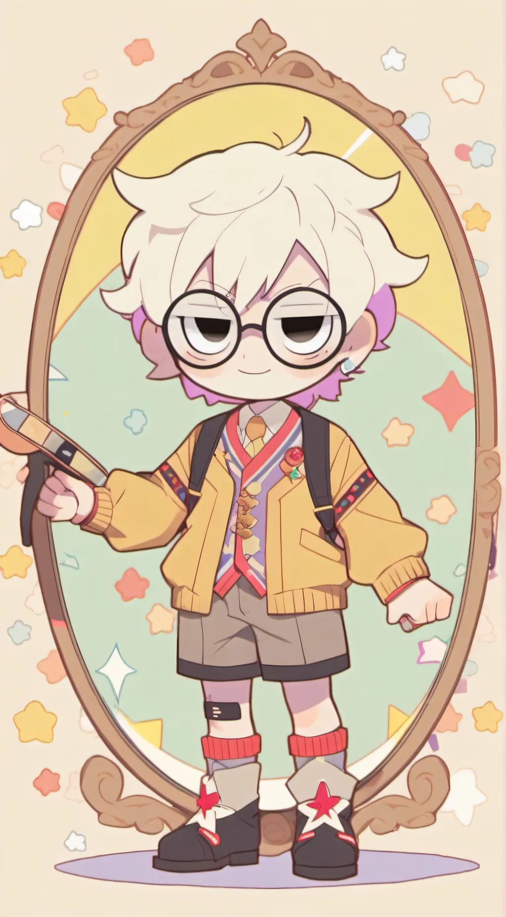 ai character: Human glisten  background