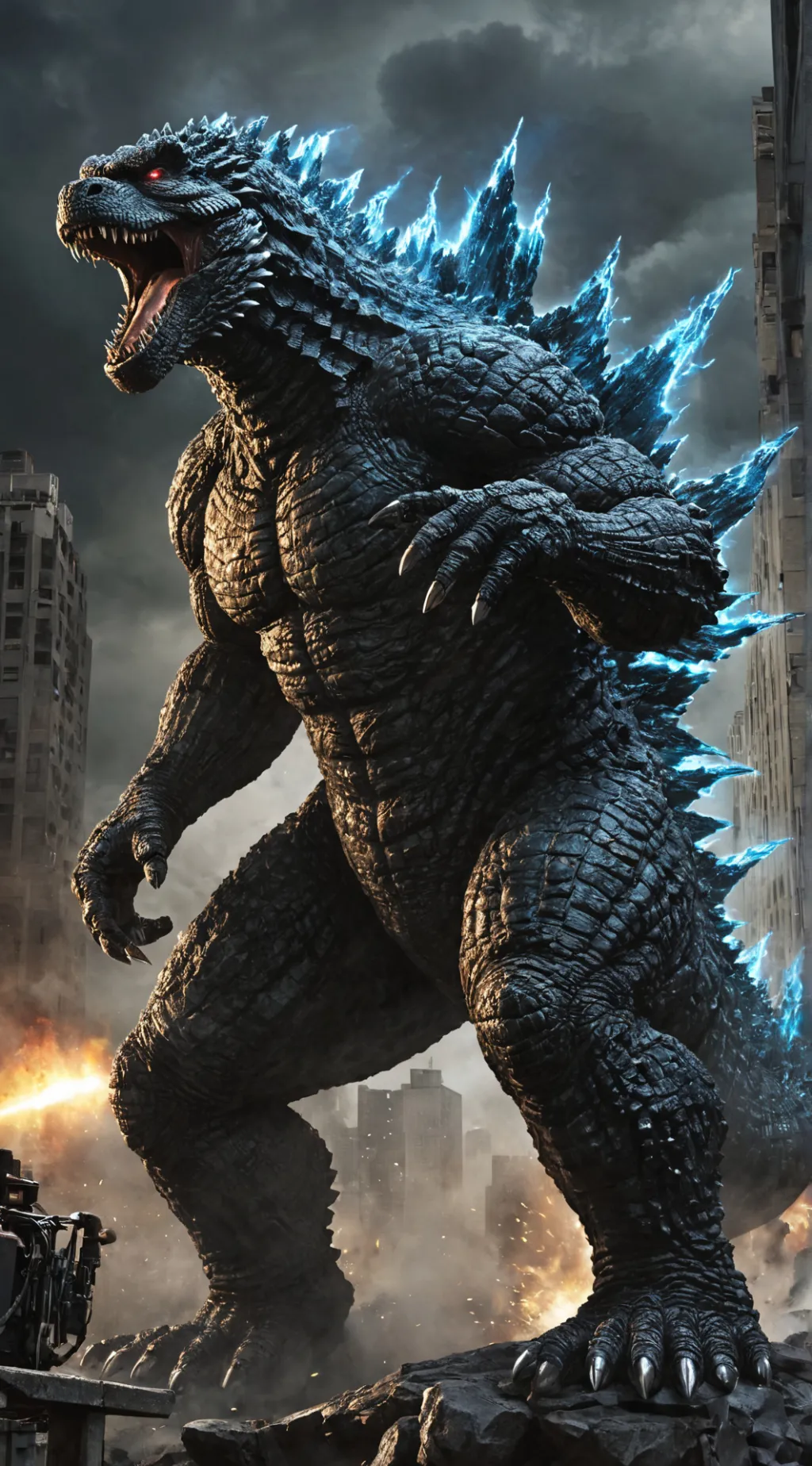 ai character: Godzilla background