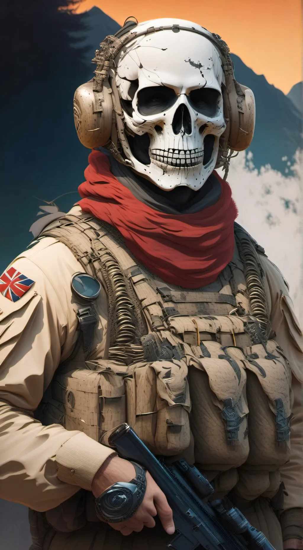 ai character: Ghost  background