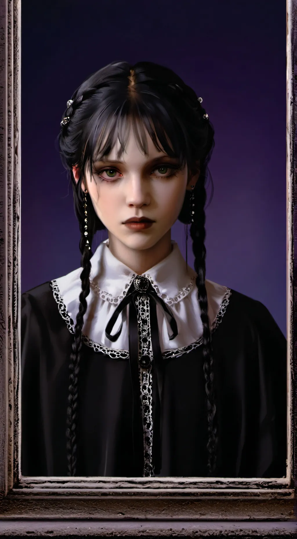 ai character: Wednesday Addams background
