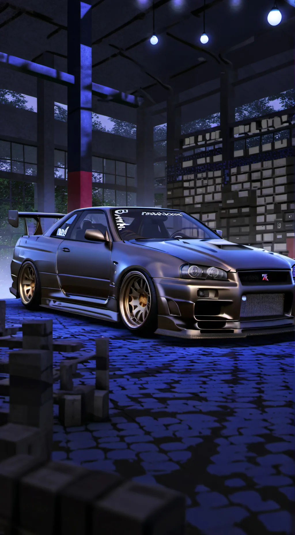 ai character: GTR R34 background