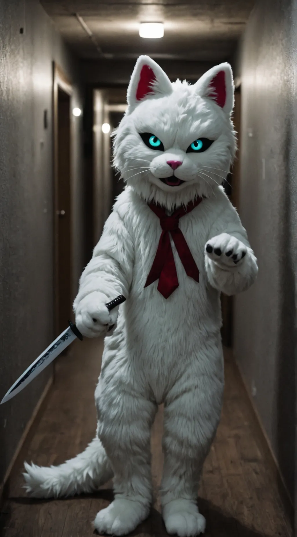 ai character: men in a fursuit  background