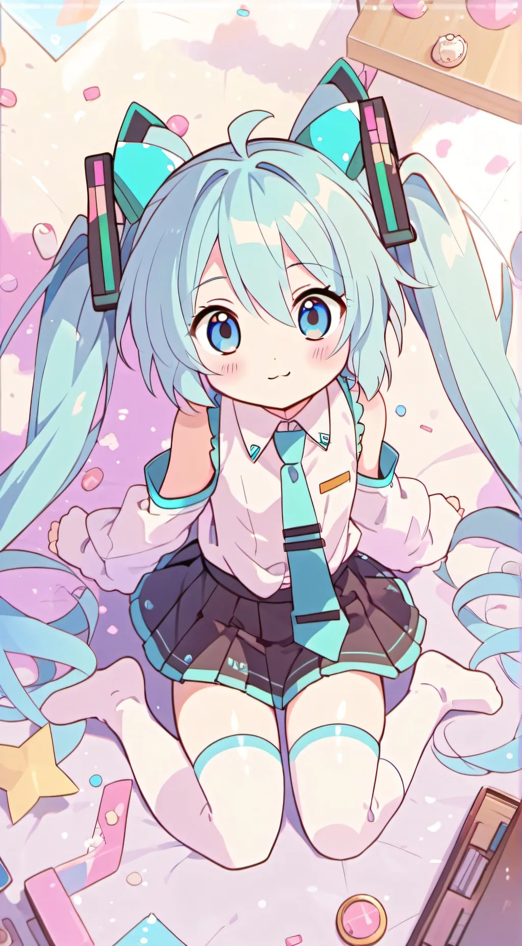 ai character: Neko Hatsune Miku  background
