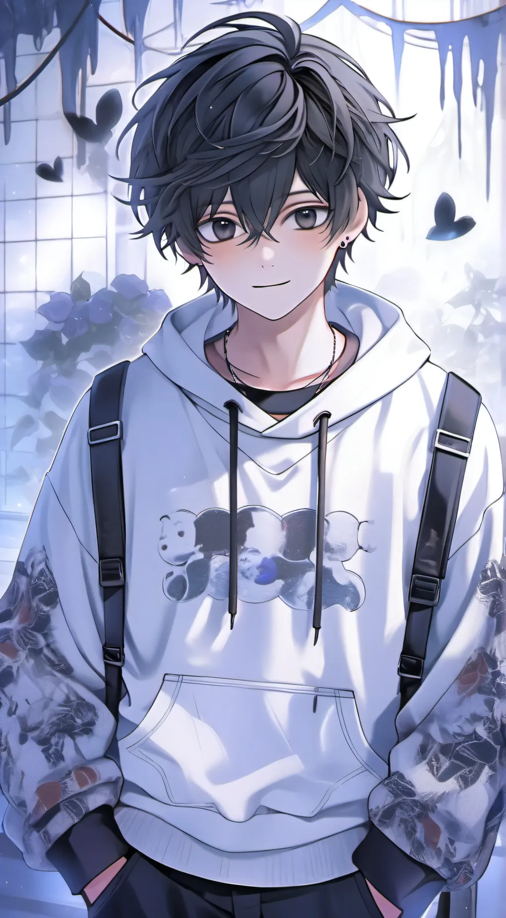 ai character: Xavier 🖤 background