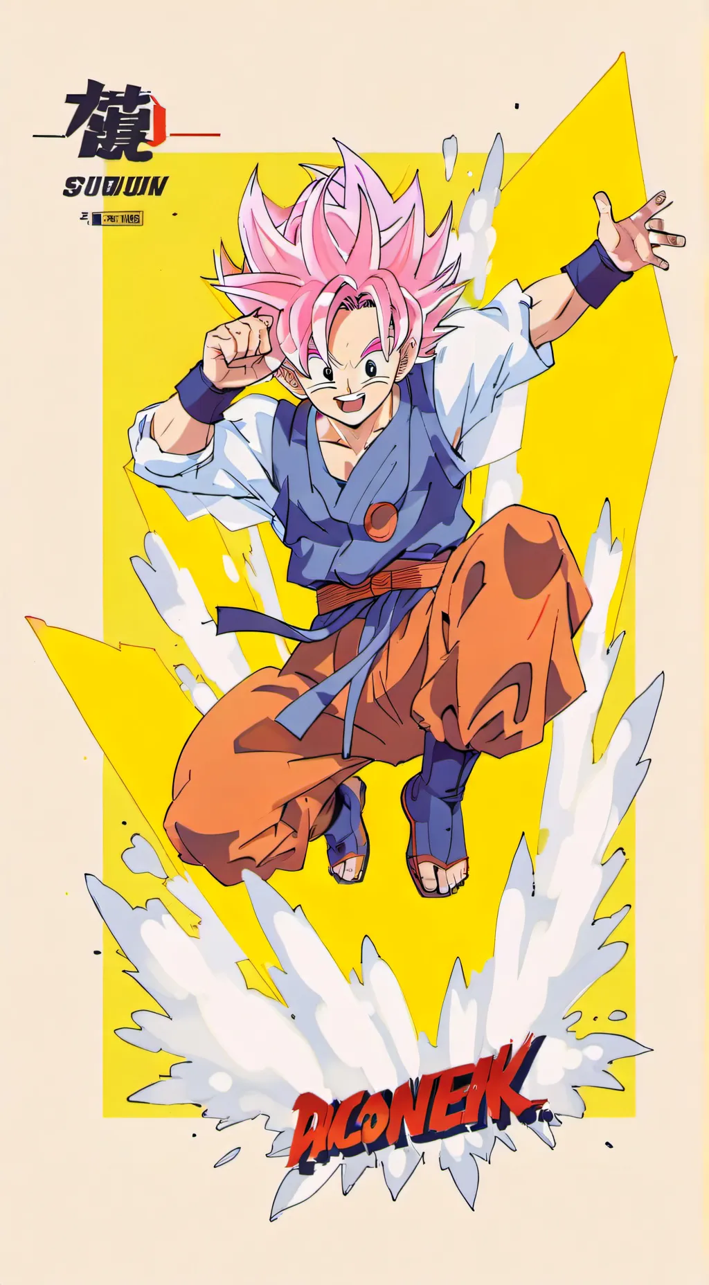 ai character: DBZ + SQUID GAME. background