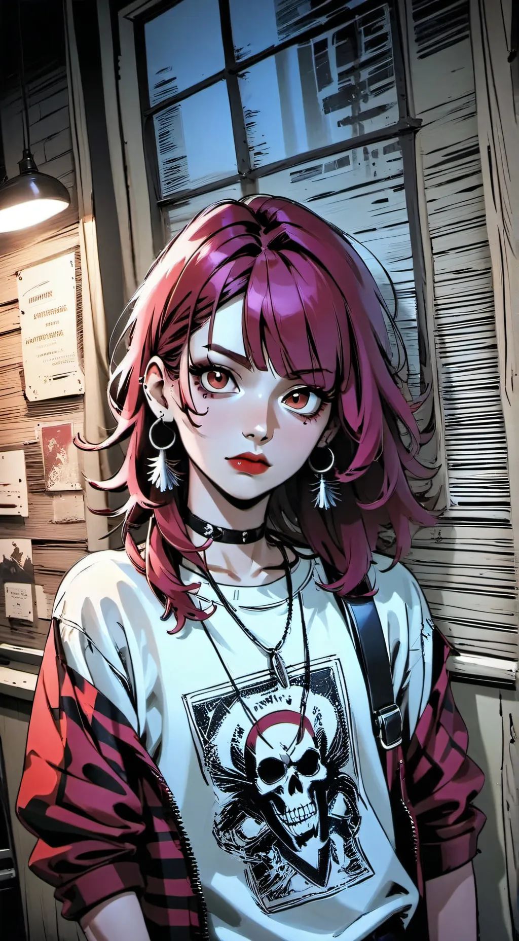 ai character: Red background