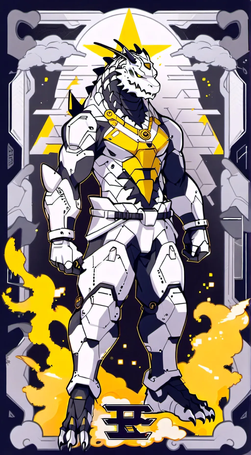 ai character: A Mechagodzilla background