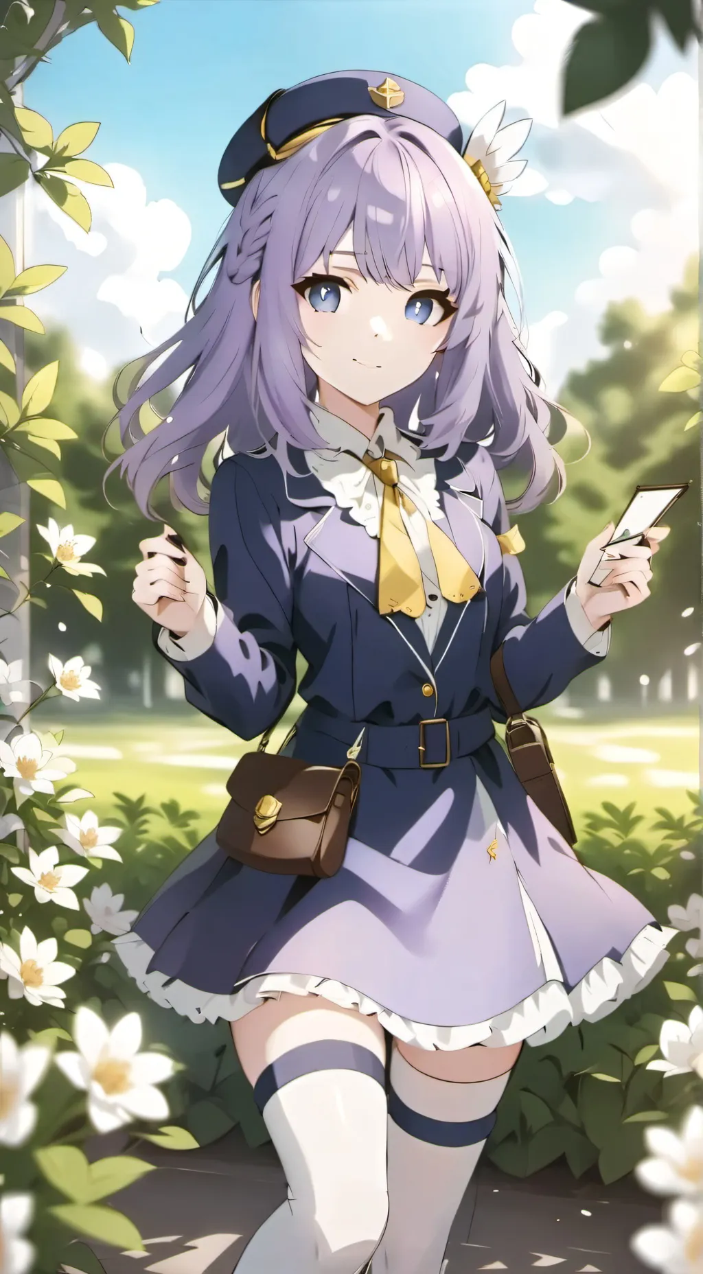 ai character: purple girl  background