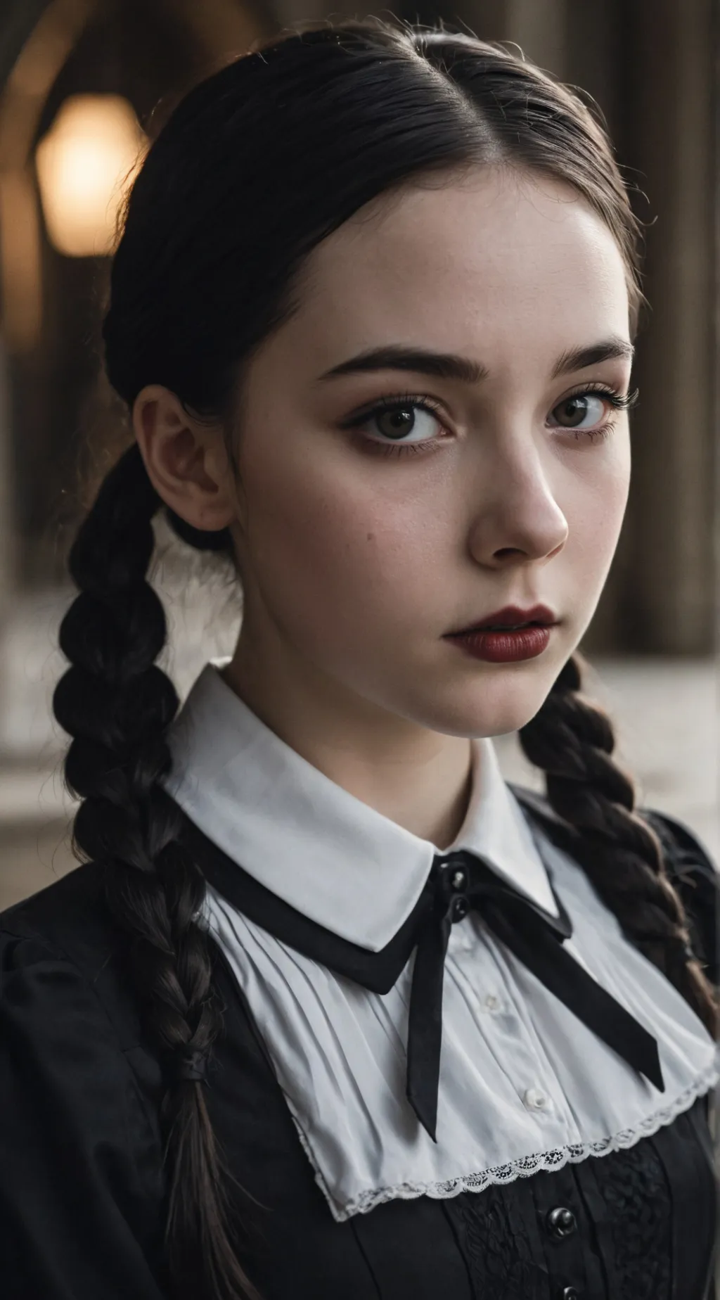 ai character: Wednesday Addams background