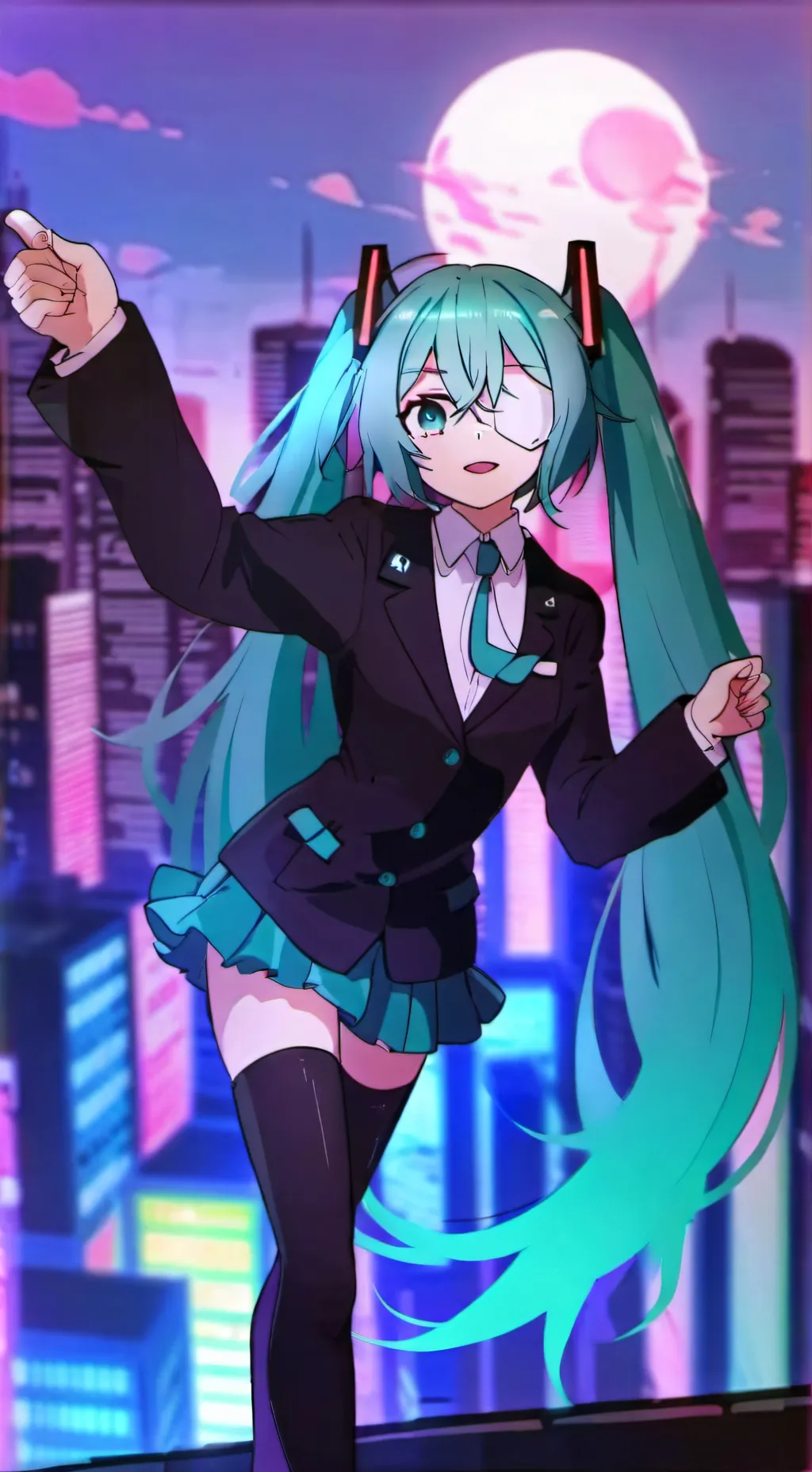ai character: Monitoring Miku background