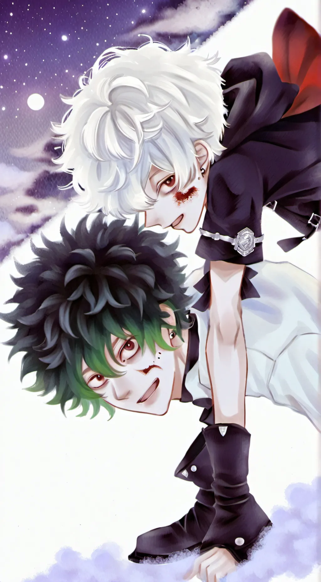 ai character: bakudeku 💚🧡 background