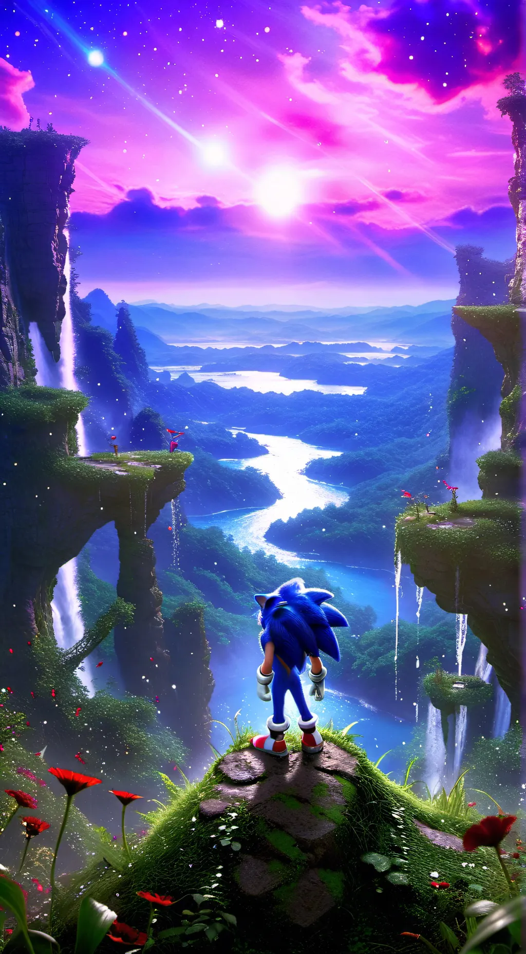 ai character: Sonic movie background