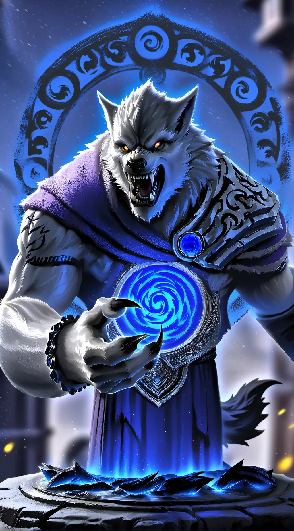 ai character: Werewolf claw  background
