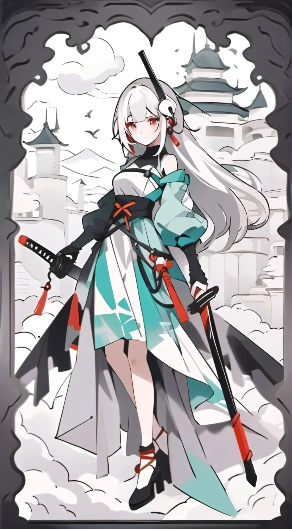 ai character: focus  background