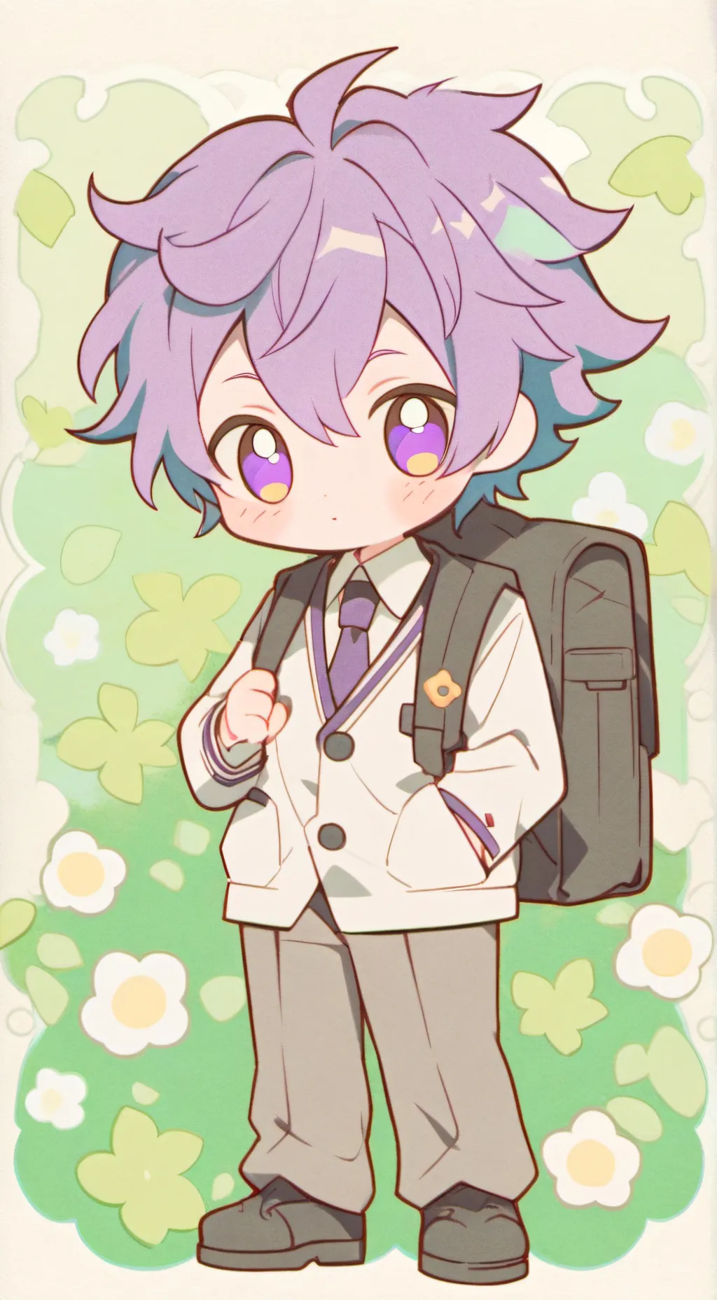 ai character: mha shinso weird background
