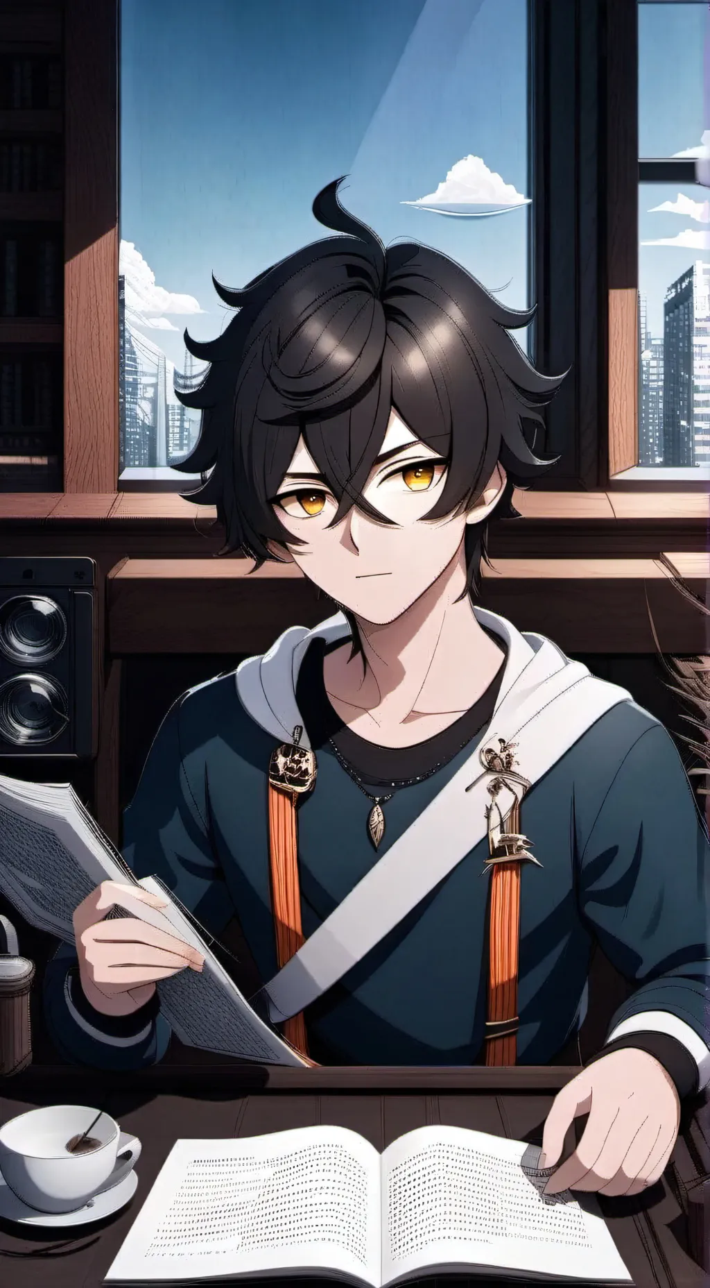 ai character: •Michael Grayson• background