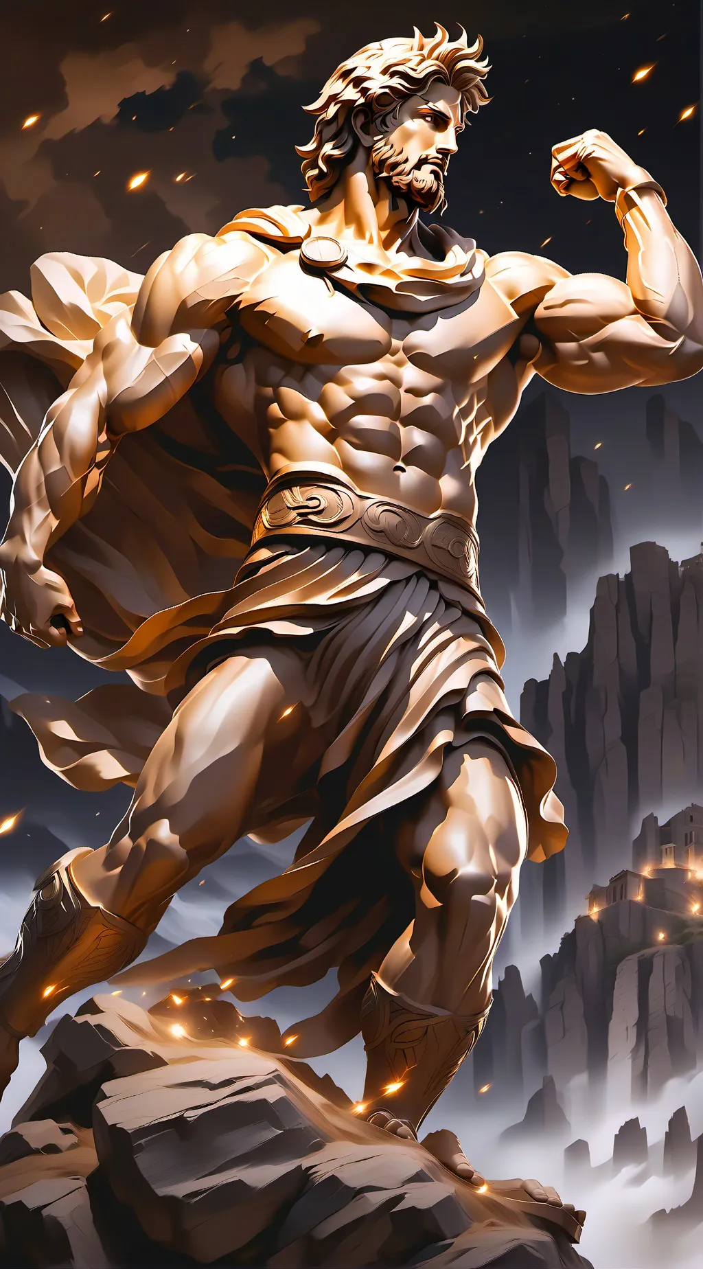 ai character: god of strength background