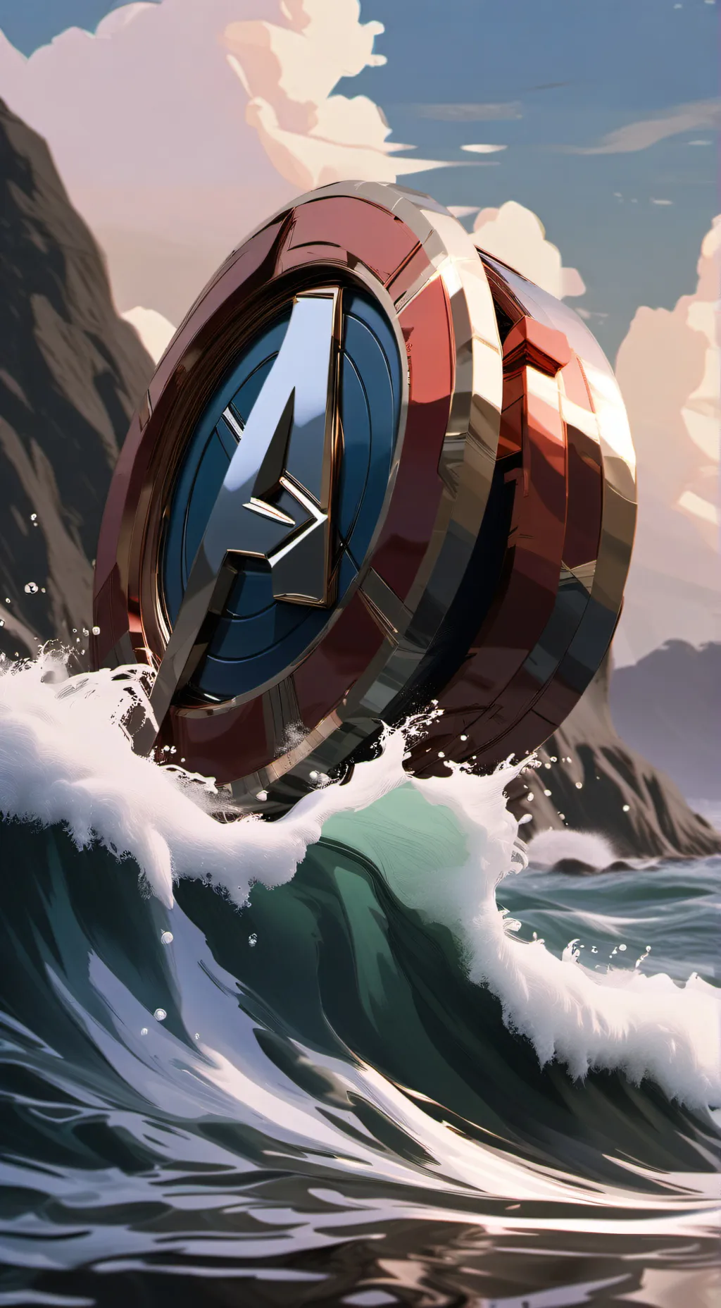 ai character: avengers beach day background