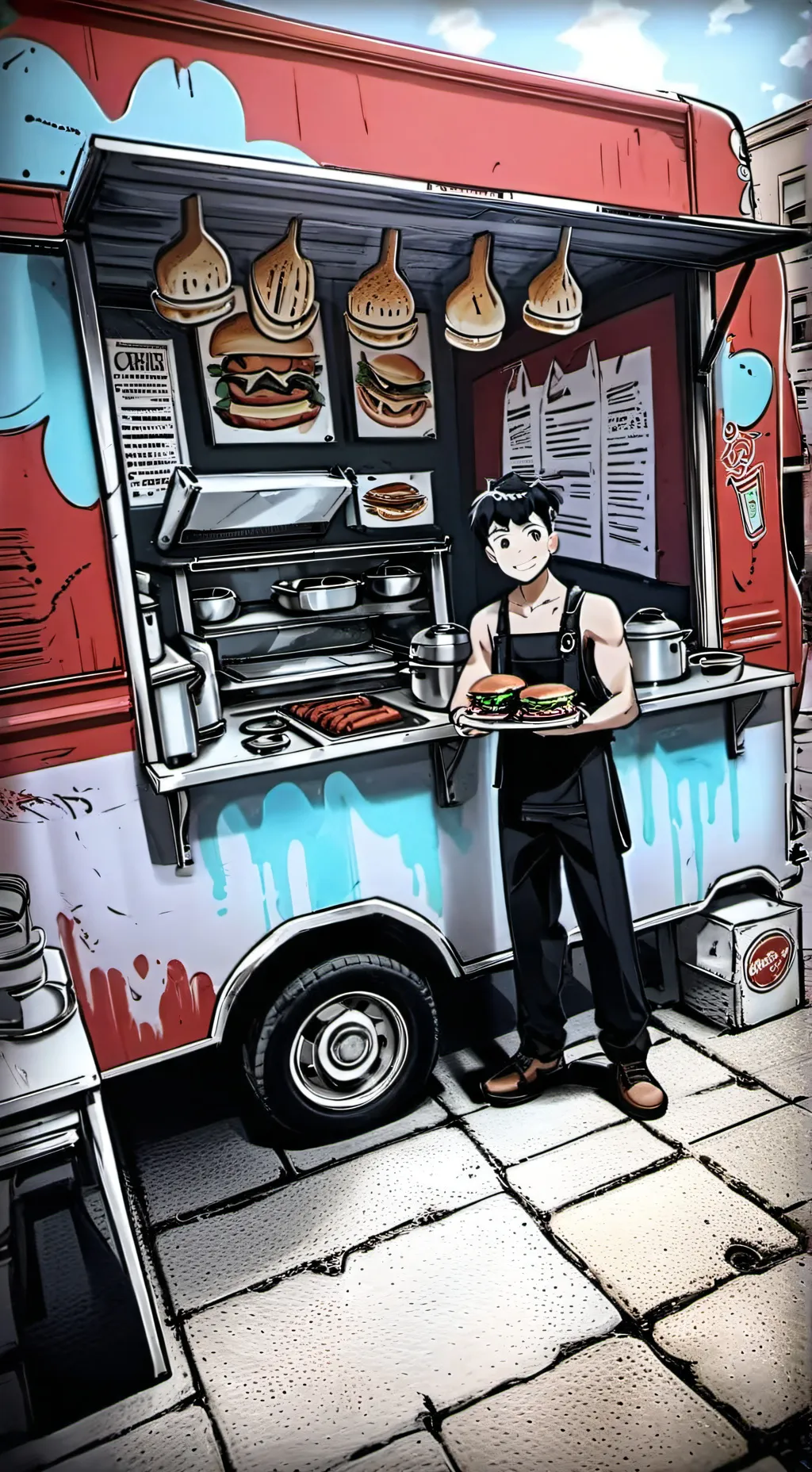 ai character: Grill Master Tycoon background
