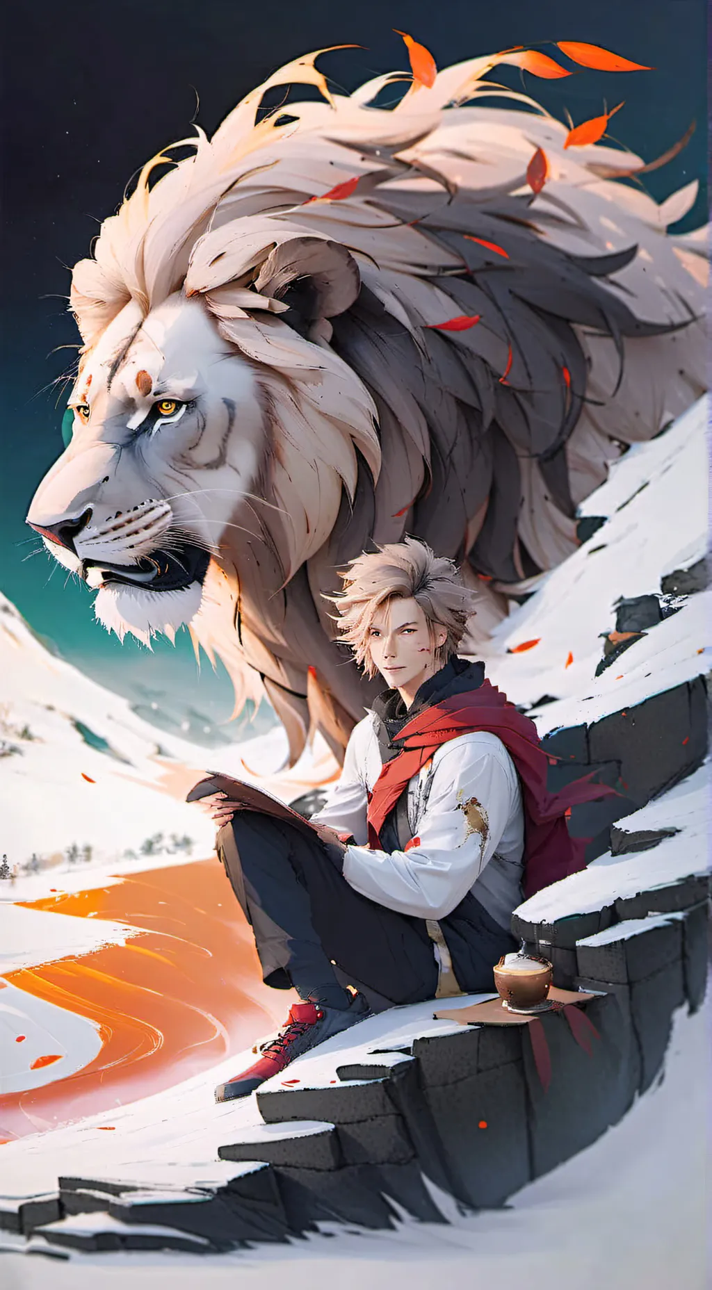 ai character: Mufasa d lion king background