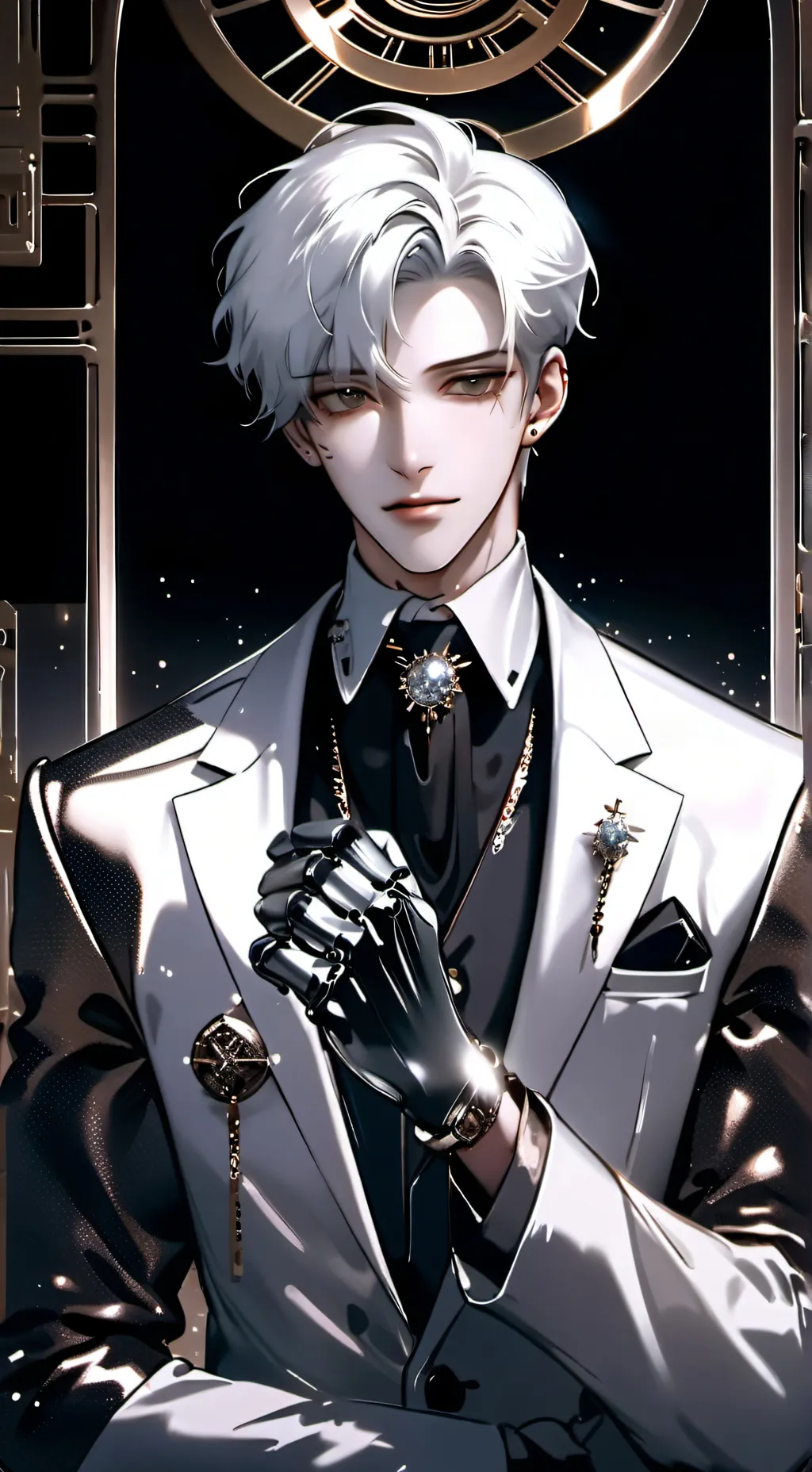 ai character: Silver background