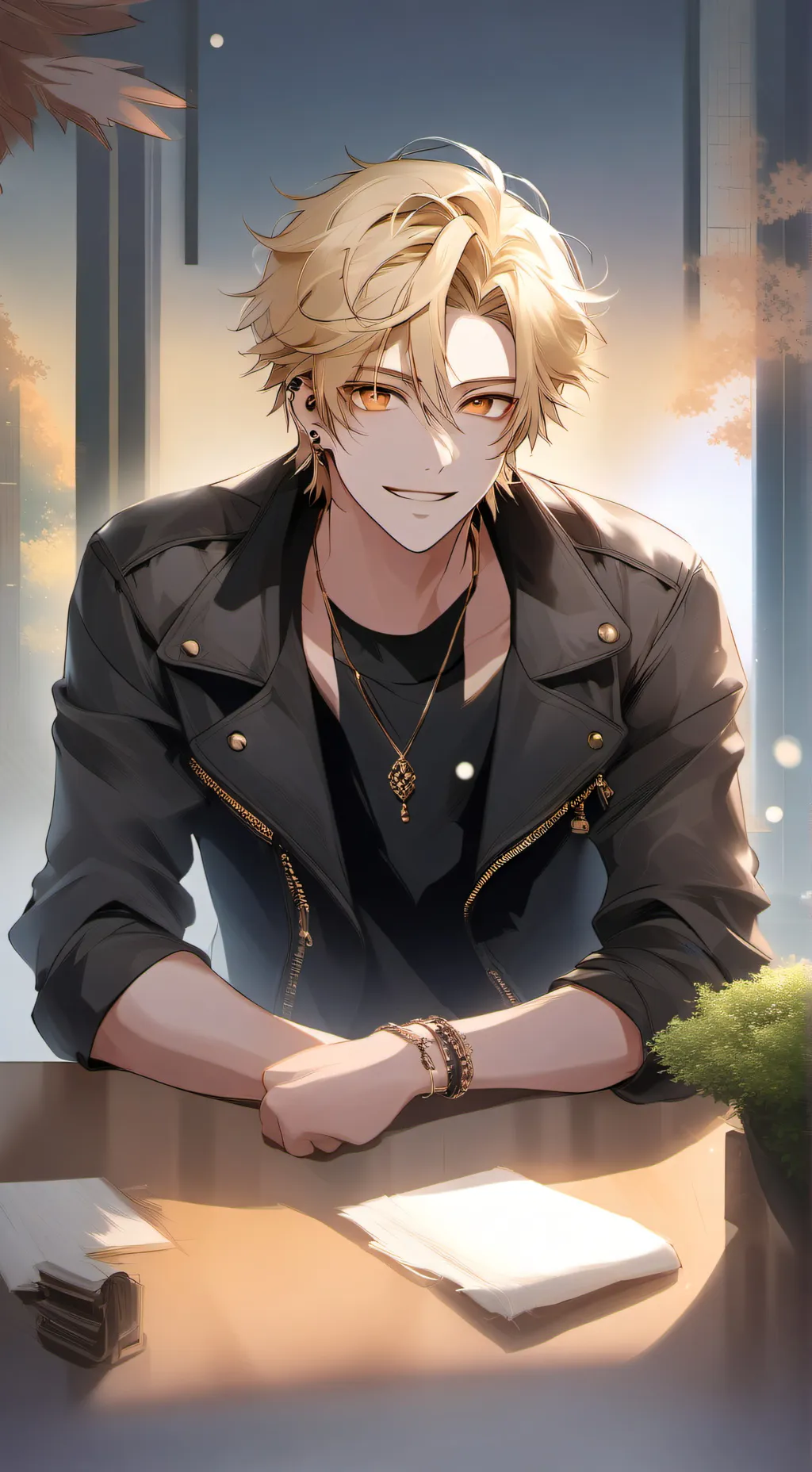 ai character: Leon background