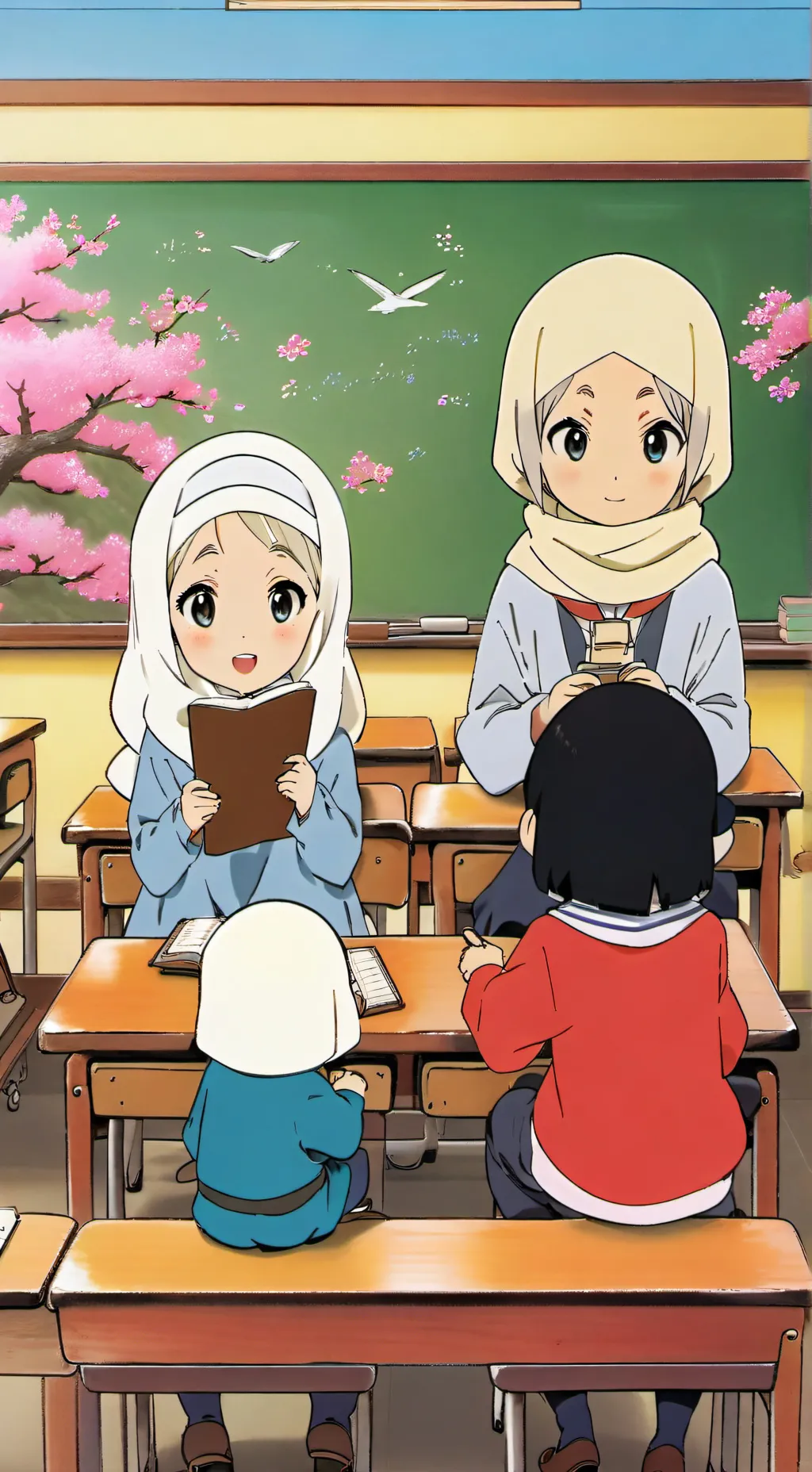 ai character: classroom  background