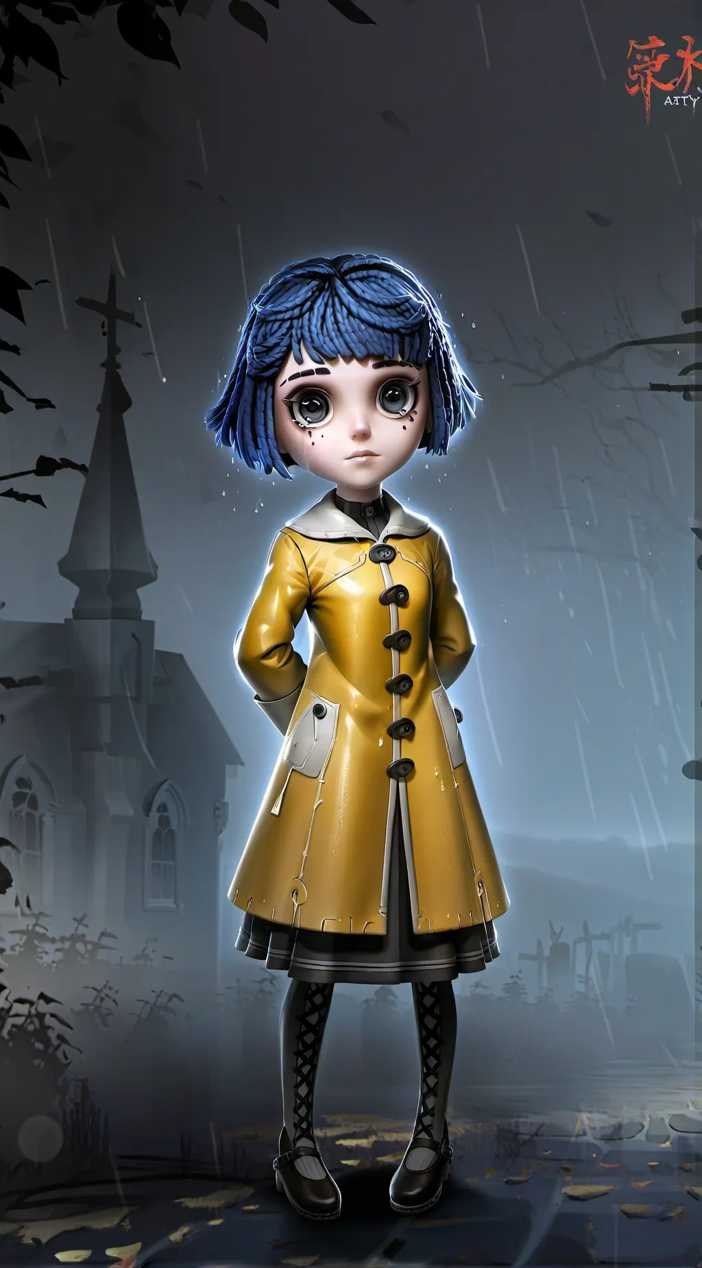 ai character: Coraline background