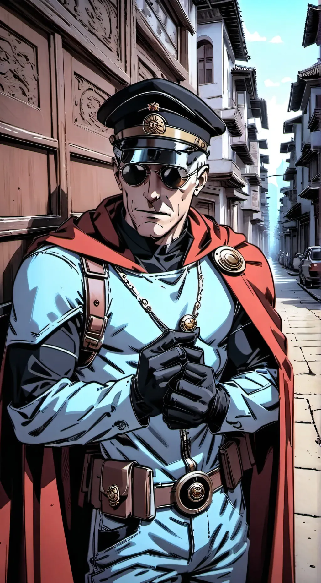 ai character: Police grandpa background