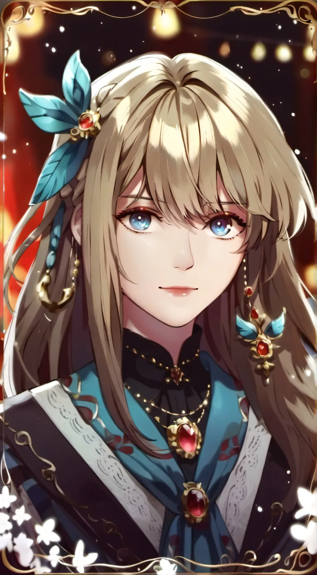 ai character: Broken Necklace  background