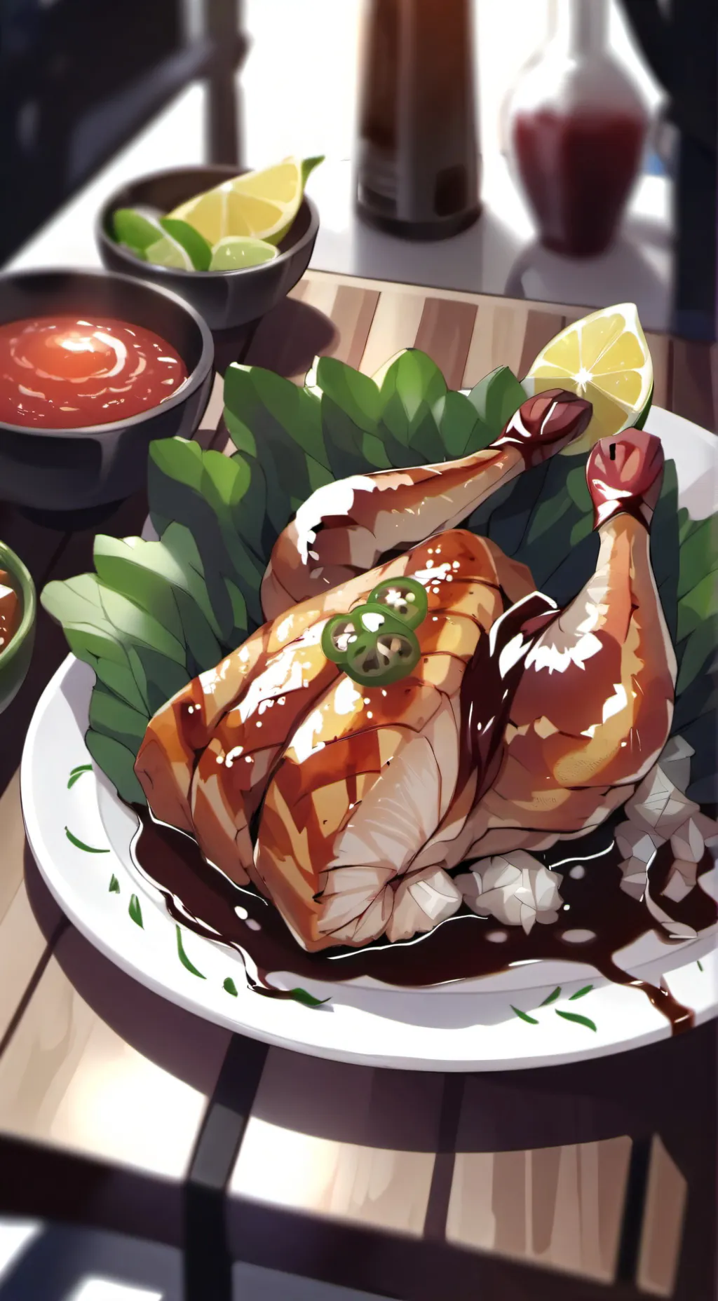 ai character: pollo frito xd background