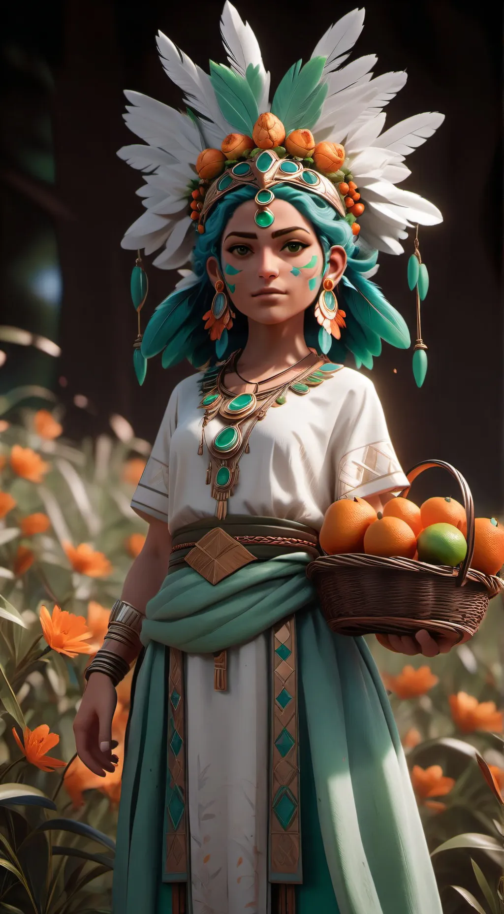 ai character: Chicomecoatl background