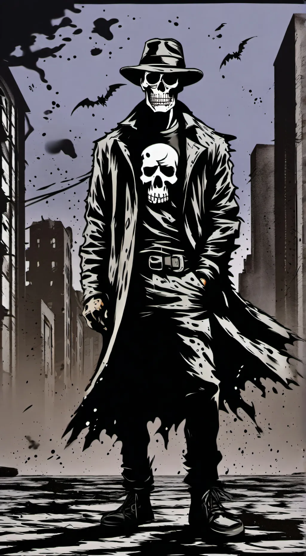 ai character: Skull Face background